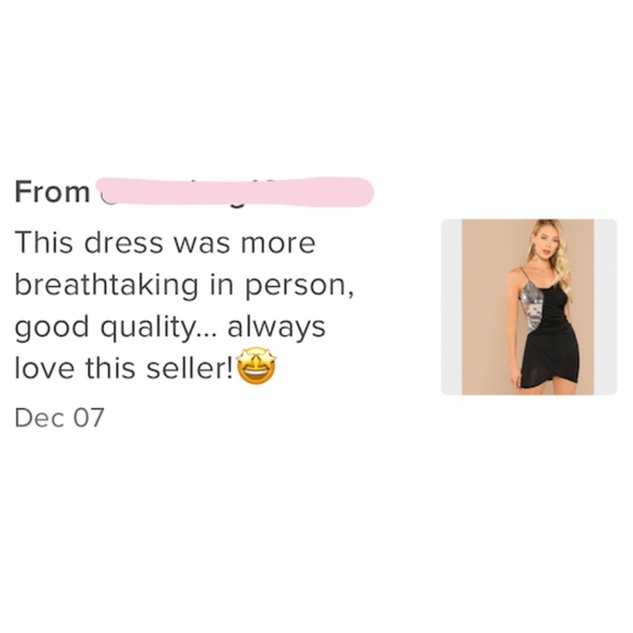 Silver Sequin Detail Black Cami Mini Dress Slim - Picture 7 of 8